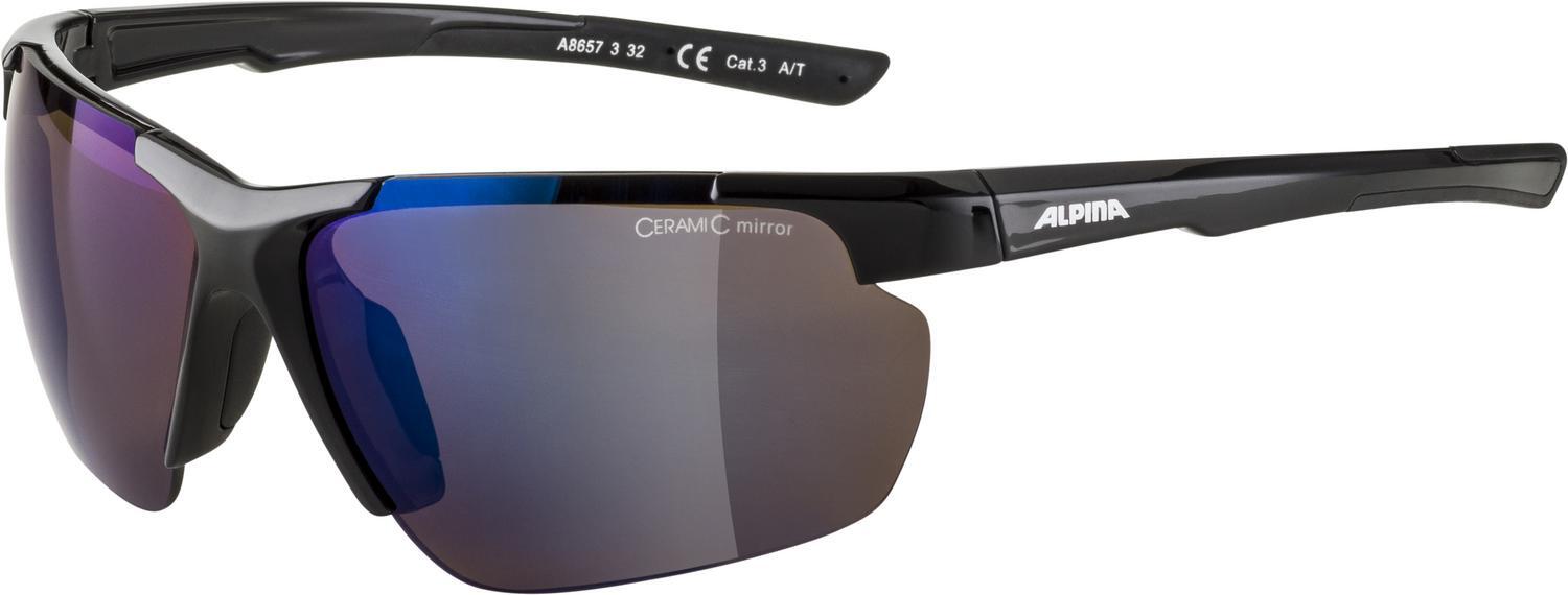 Alpina Defey HR Sportbrille (332 black, Ceramic mirror, Scheibe: blue mirror (S3)) von Alpina