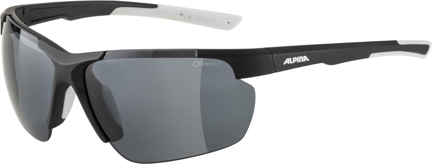 Alpina Defey HR Sportbrille (431 black matt/white, Ceramic mirror, Scheibe: black (S3)) von Alpina