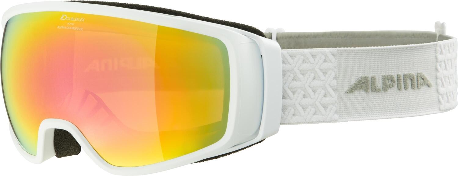 Alpina Double Jack Q-Lite Skibrille (811 white matt, Scheibe: Quattroflex Lite rainbow (S2)) von Alpina
