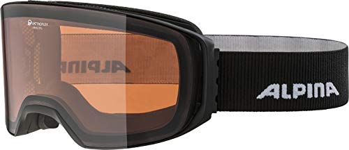 ALPINA ARRIS Q - Verspiegelte, Kontrastverstärkende & Polarisierte OTG Skibrille Mit 100% UV-Schutz Für Erwachsene, black matt, One Size von ALPINA