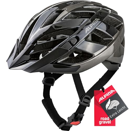 ALPINA PANOMA 2.0 - Optimal Anpassbarer, Belüfteter City & Touren Fahrradhelm Mit Fliegennetz & Nachrüstbarem LED Für Erwachsene, black-anthracite, 52-57 cm von ALPINA