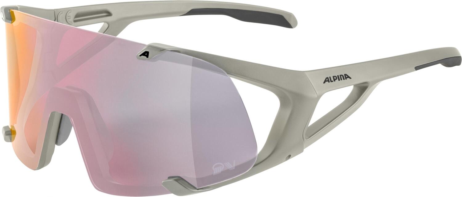 Alpina Hawkeye QV Sportbrille (521 cool grey matt, Quattroflex/Varioflex, Scheibe: rainbow mirror (S1-3)) von Alpina