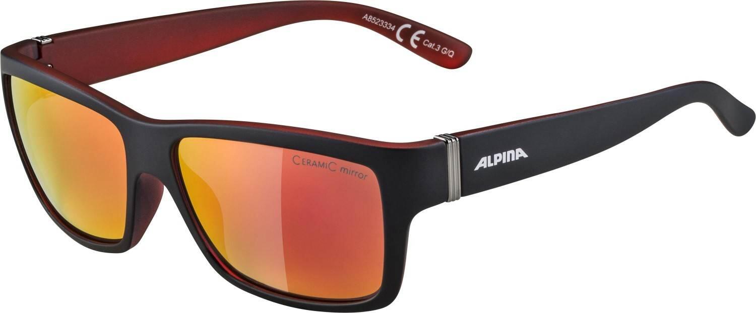 Alpina Kacey Sonnenbrille (334 black matt/red, Ceramic, Scheibe: red mirror (S3)) von Alpina