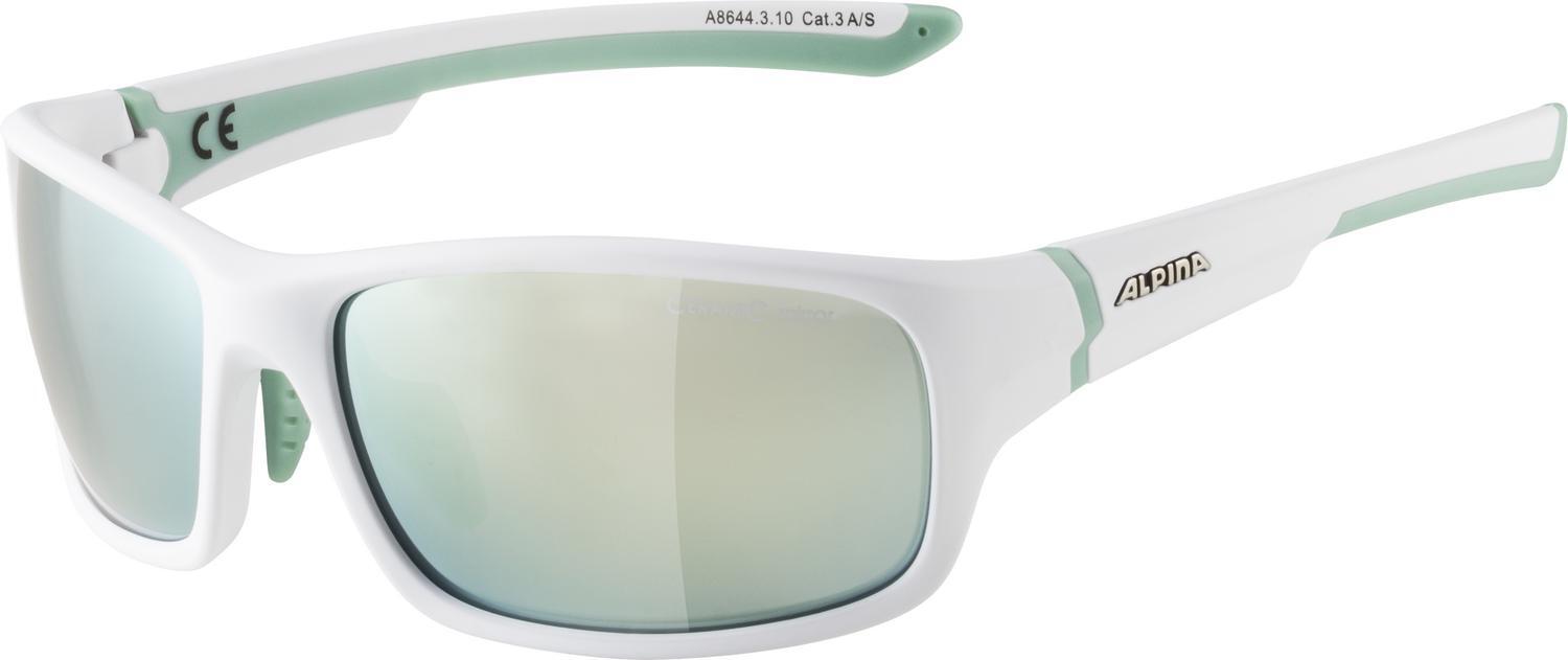 Alpina Lyron small Sportbrille (310 white matt/pistachio, Scheibe: Ceramic emerald mirror (S3)) von Alpina