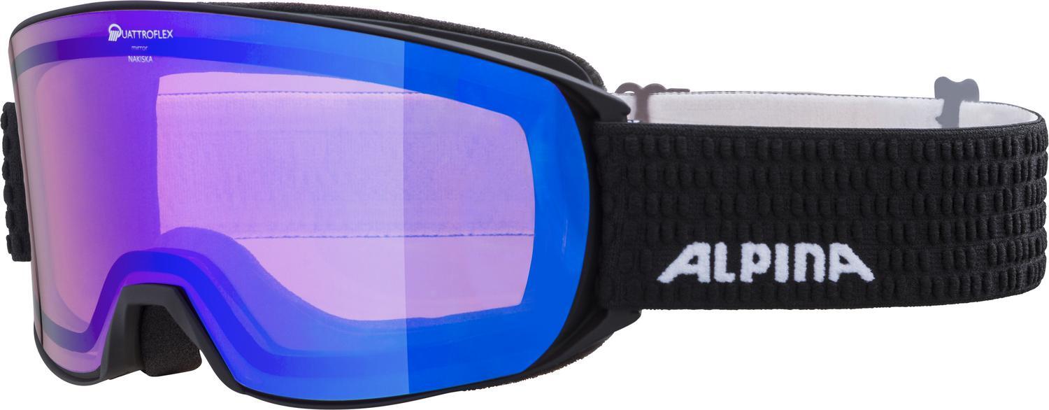 Alpina Nakiska QHM Skibille (831 black matt, Scheibe: QUATTROFLEX, blue (S2)) von Alpina