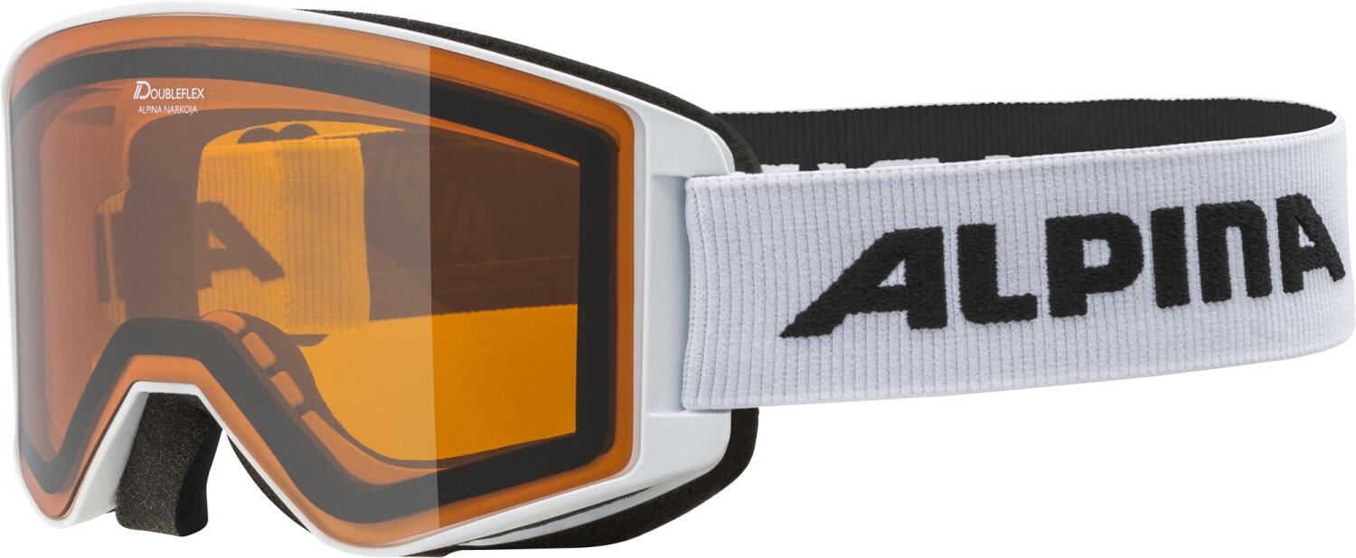 Alpina Narkoja DH Skibrille (111 white, Scheibe: DOUBLEFLEX (S2)) von Alpina