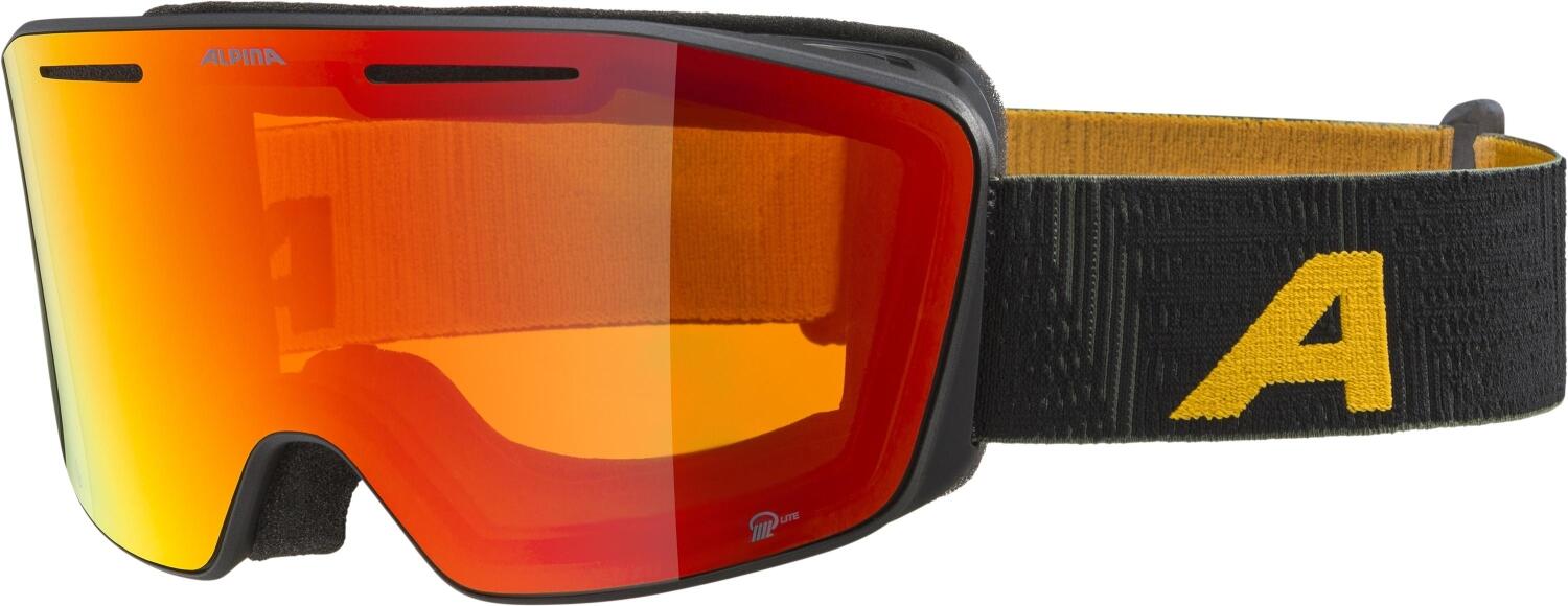Alpina Nendaz Q-Lite Skibrille (832 black/yellow matt, Scheibe: Q-Lite red (S2)) von Alpina