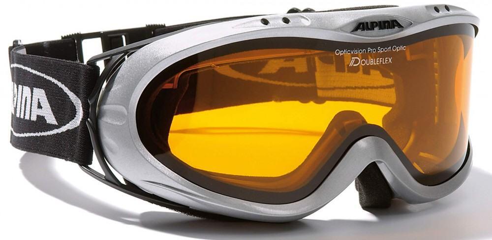 Alpina Opticvision Brillenträger Skibrille (121 silber, Scheibe: DOUBLEFLEX) von Alpina