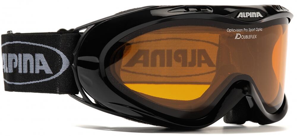 Alpina Opticvision Brillenträger Skibrille (131 schwarz, Scheibe: DOUBLEFLEX) von Alpina
