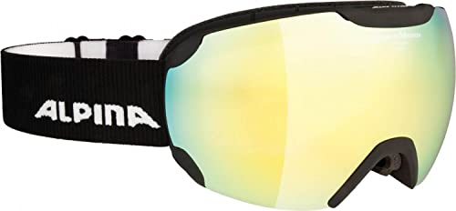 ALPINA PHEOS Q-LITE - Verspiegelte, Kontrastverstärkende Skibrille Mit 100% UV-Schutz Für Erwachsene, black matt gold SPH.., One Size von ALPINA