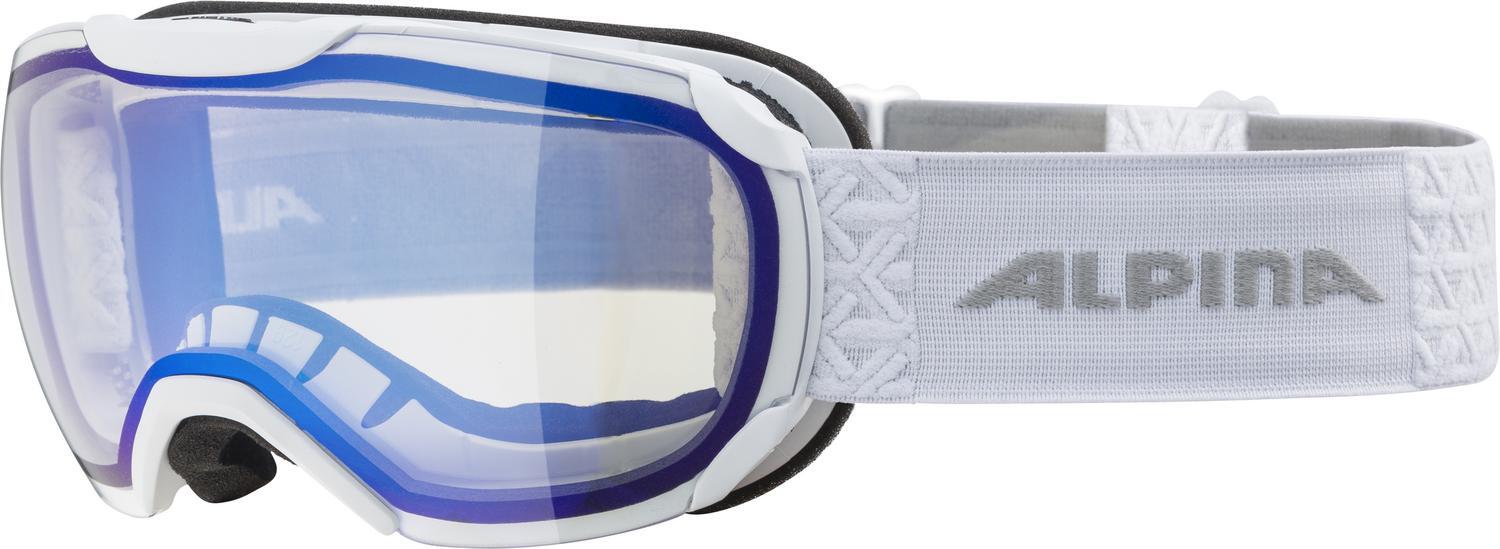 Alpina Pheos Small Varioflex Mirror Skibrille (711 white/white, Scheibe: VARIOFLEX blau (S1-S2)) von Alpina