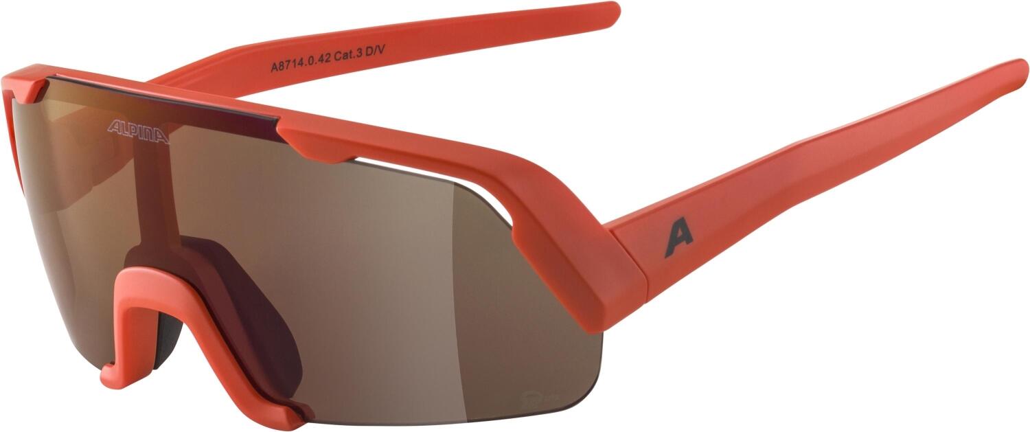 Alpina Rocket Youth Q-Lite Sportbrille (042 pumkin/orange matt, Scheibe: Q-Lite red mirror (S3)) von Alpina