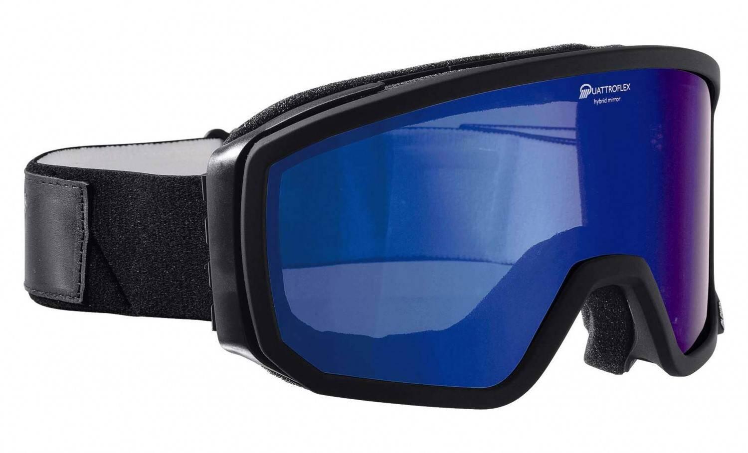 Alpina Scarabeo Brillenträger Skibrille Hybrid Mirror (831 black matt, Scheibe: HYBRIDMIRROR silver) von Alpina