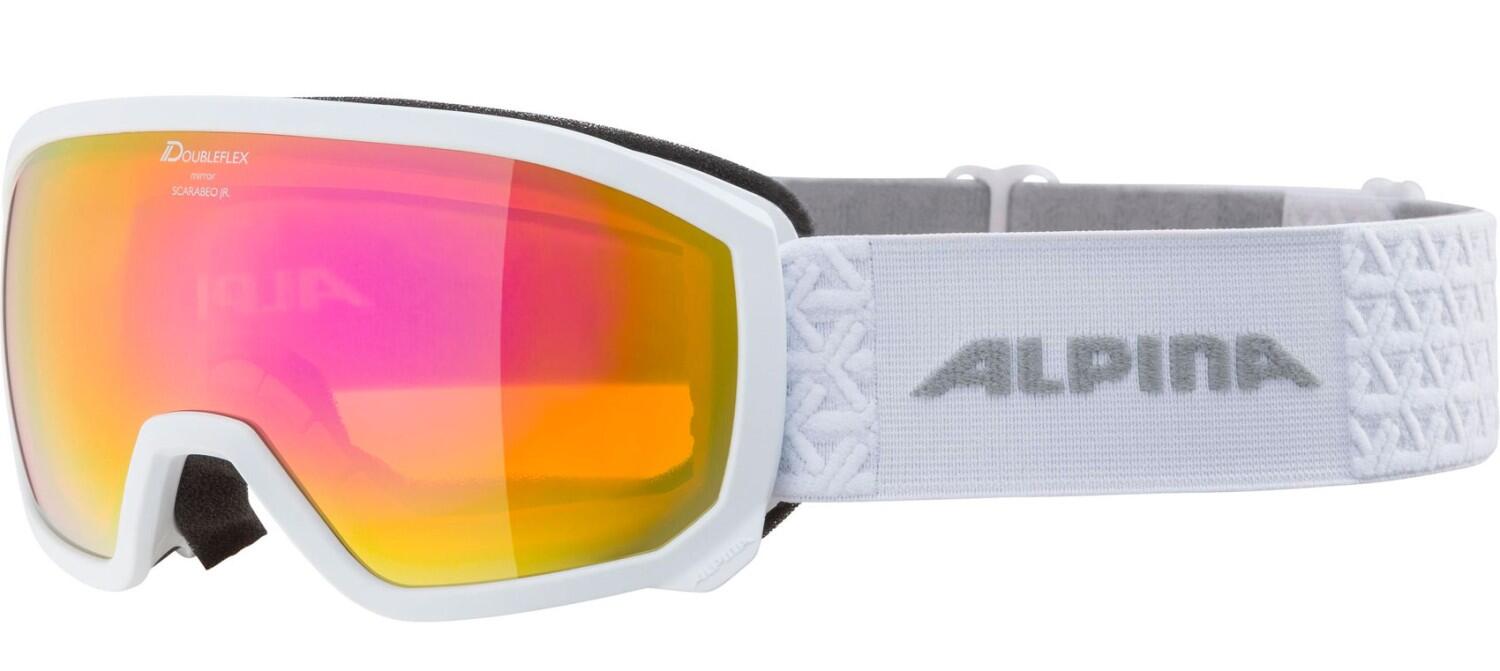 Alpina Scarabeo Junior Brillentäger Skibrille HM (812 white matt, Scheibe: Quattroflex Lite pink (S2)) von Alpina
