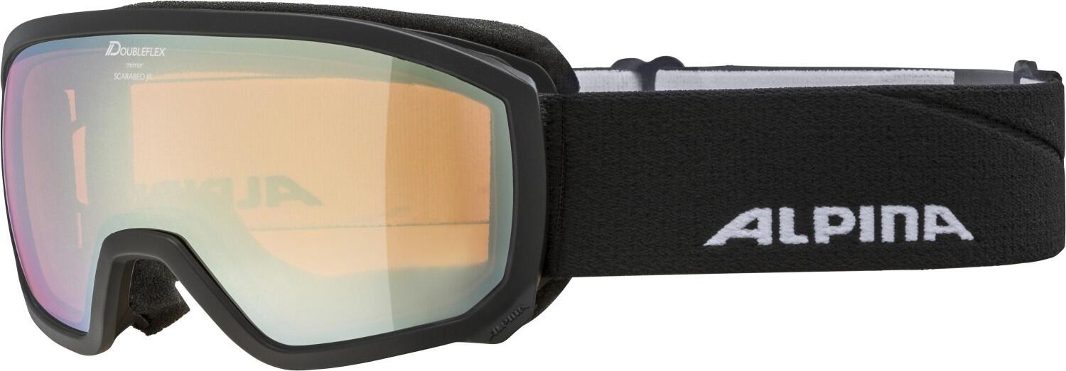 Alpina Scarabeo Junior Brillentäger Skibrille HM (Farbe: 835 black matt, Scheibe: Quattroflex Lite gold (S2)) von Alpina