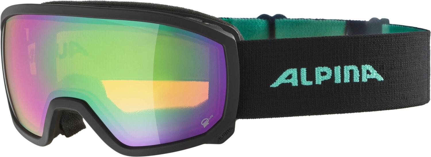 Alpina Scarabeo Junior Brillentäger Skibrille HM (872 black/aqua matt, Scheibe: Quattroflex Lite green (S2)) von Alpina