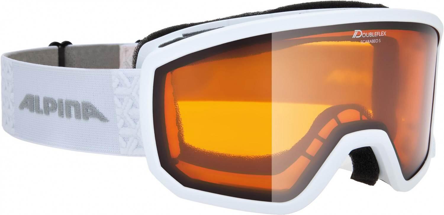 Alpina Scarabeo Small Skibrille DH (111 white gloss, Scheibe: orange (S2)) von Alpina