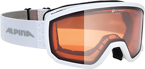 ALPINA SCARABEO S Q - Verspiegelte, Kontrastverstärkende & Polarisierte OTG Skibrille Mit 100% UV-Schutz Für Erwachsene, white, One Size von ALPINA