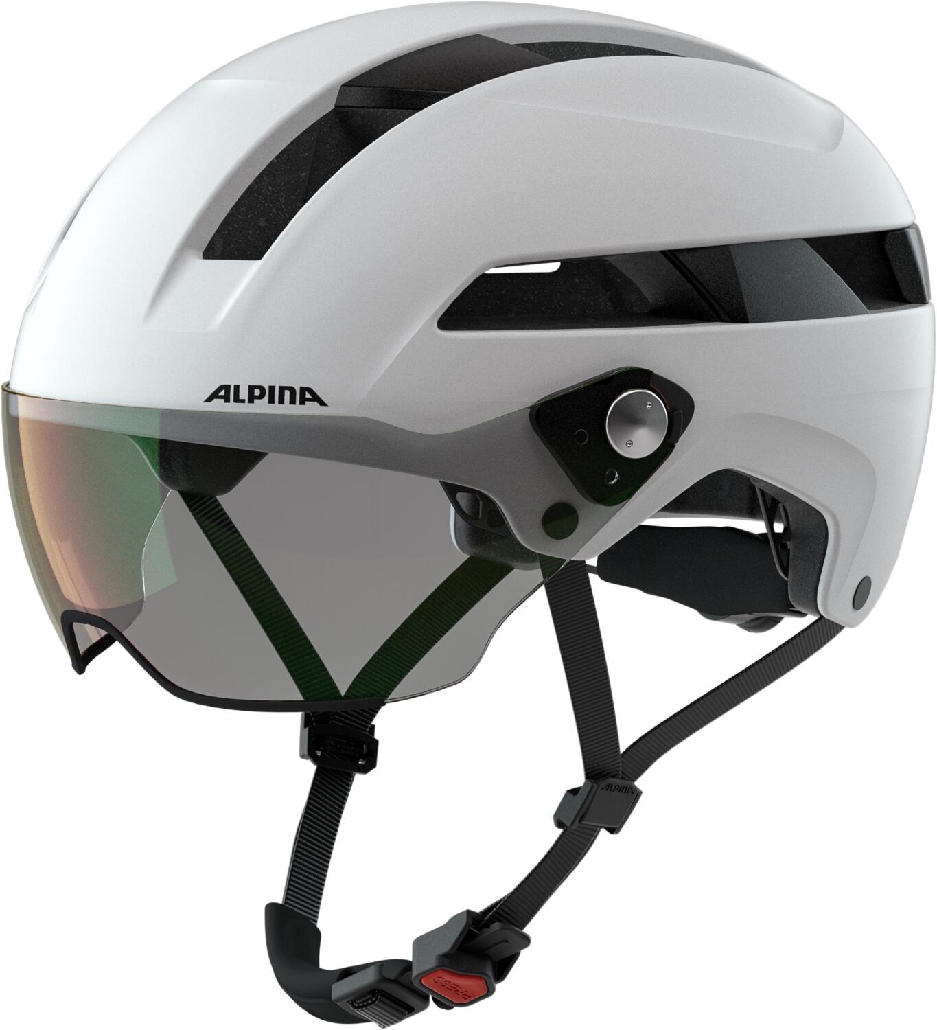 Alpina Soho Visor Varioflex Fahrradhelm (52-56 cm, 10 white matt) von Alpina