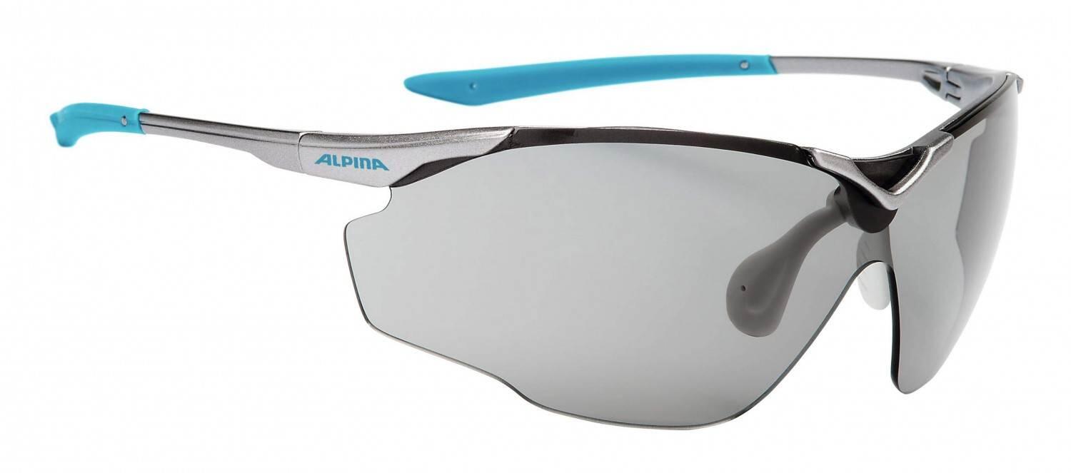 Alpina Splinter Shield VL Sportbrille (127 titan/cyan, Scheibe: Varioflex black (S2-3)) von Alpina