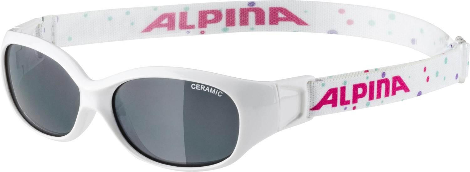 Alpina Sports Flexxy Kids Sonnenbrille (410 white/dots, Ceramic, Scheibe: black (S3)) von Alpina