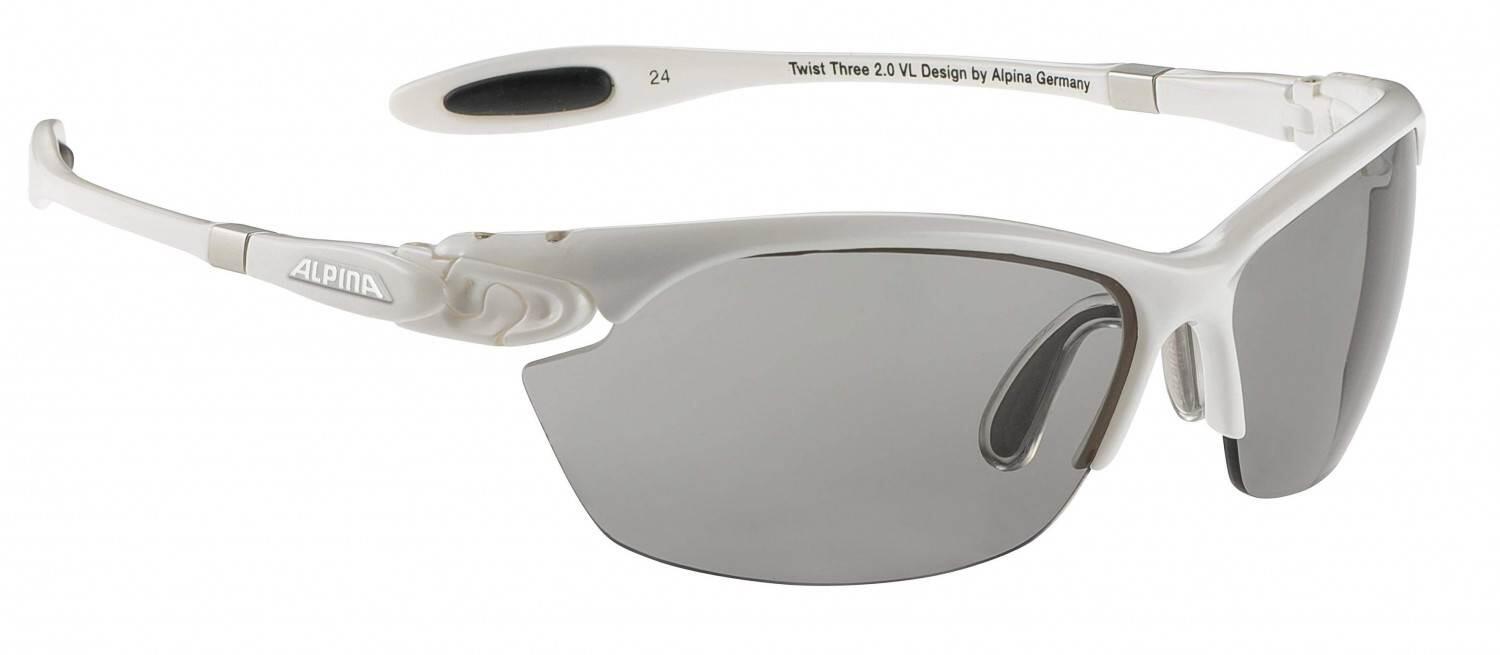 Alpina Twist Three 2.0 Varioflex Sportbrille (Farbe: 110 white, Scheibe: Varioflex black) von Alpina