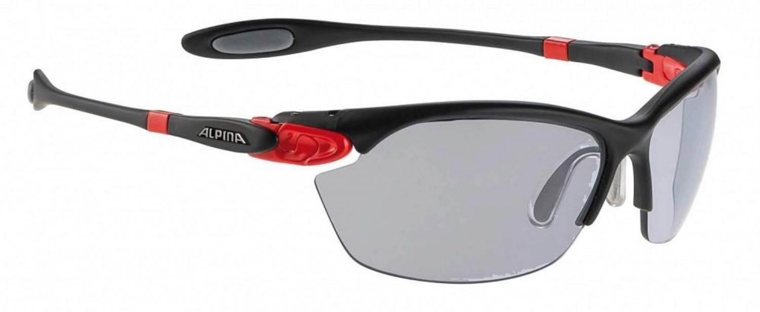 Alpina Twist Three 2.0 Varioflex Sportbrille (135 black matt/red, Scheibe: Varioflex black) von Alpina