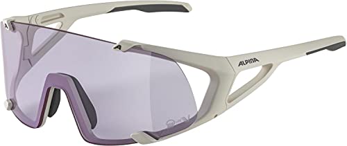 ALPINA HAWKEYE S Q-LITE V - Selbsttönende, Bruchfeste & Beschlagfreie Sport- & Fahrradbrille Mit 100% UV-Schutz Für Erwachsene, cool-grey matt, One Size von Alpina