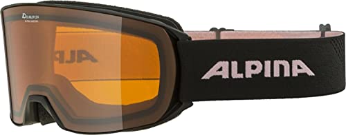 ALPINA NAKISKA - Beschlagfreie, Extrem Robuste & Bruchsichere OTG Skibrille Mit 100% UV-Schutz Für Erwachsene, black-rose matt, One Size von ALPINA