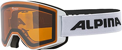 Alpina Sports Narkoja DH Skibrille Kunststoff/Polycarbonat Weiß-Orange 100% UV-Schutz, A7264 1 11 von ALPINA