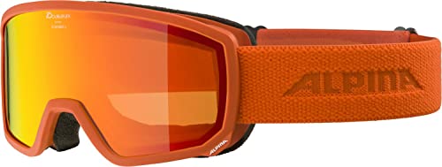 ALPINA SCARABEO S Q-LITE - Verspiegelte, Kontrastverstärkende OTG Skibrille Mit 100% UV-Schutz Für Erwachsene, pumpkin matt, One Size von ALPINA
