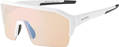 ALPINA RAM HR Q-LITE V - Verspiegelte, Kontrastverstärkende & Beschlagfreie Sport- & Fahrradbrille Mit 100% UV-Schutz Für Erwachsene, white matt, One Size von ALPINA
