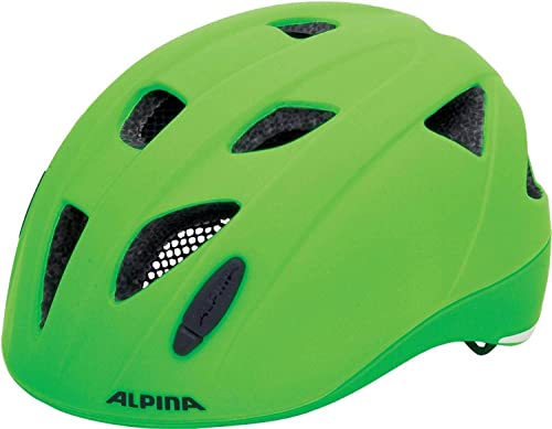 ALPINA XIMO L.E. - Leichter, Sicherer & Bruchfester Fahrradhelm Mit Optionalen LED-Licht Für Kinder, green matt, 45-49 cm von ALPINA