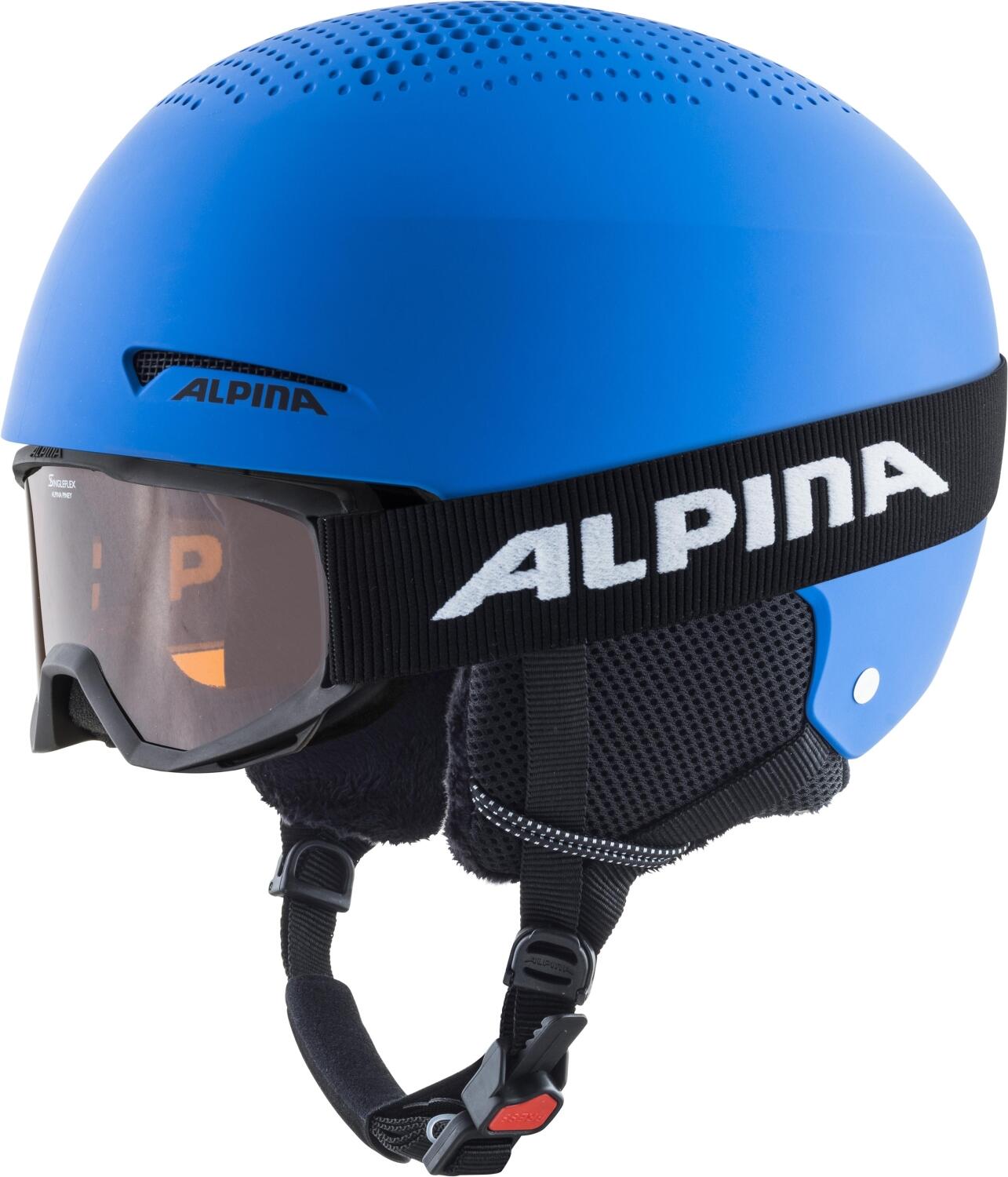 Alpina Zupo Set Skihelm + Skibrille Piney (Größe: 51-55 cm, 80 blue matt inkl. Piney) von Alpina