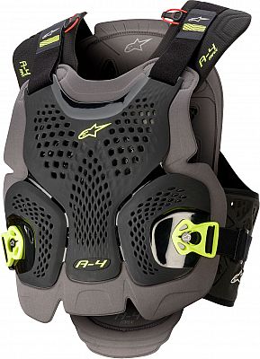 Alpinestars A-4 Max, Protektorenweste - Weiß/Dunkelgrau/Rot - XL/XXL von Alpinestars