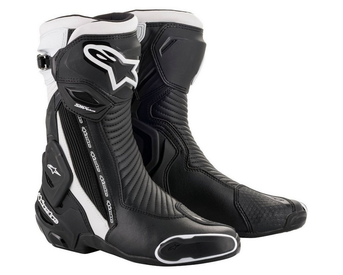 Alpinestars Alpinestars SMX Plus v2 Motorradstiefel schwarz / weiß Motorradstiefel (Packung, Antistatische und Öl- und Benzinfeste Sohle) von Alpinestars