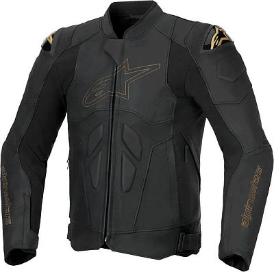 Alpinestars Dusk, Lederjacke - Schwarz/Gold - 48 von Alpinestars