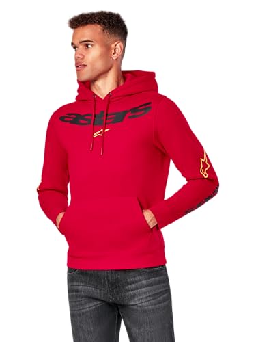 Alpinestars Elliptic Hoodie Kapuzenpullover für Herren Fleece Sweatshirt mit Kapuze Rot S von Alpinestars