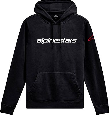Alpinestars Linear Wordmark V3, Kapuzenpullover - Schwarz/Weiß/Rot - XL von Alpinestars