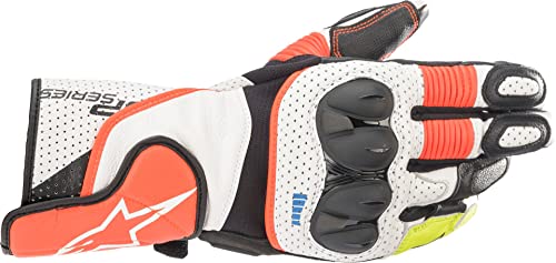 Alpinestars Motorradhandschuhe kurz Motorrad Handschuh SP-2 V3 Sporthandschuh schwarz/weiß/rot L, Unisex, Sportler, Ganzjährig, Leder von Alpinestars