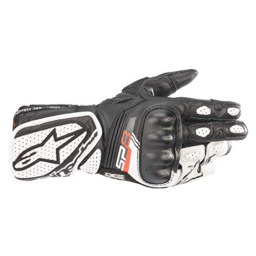 Alpinestars Stella SP-8 V3 Gloves Sporthandschuhe Motorradhandschuhe Lederhandschuhe, Black White, S von Alpinestars