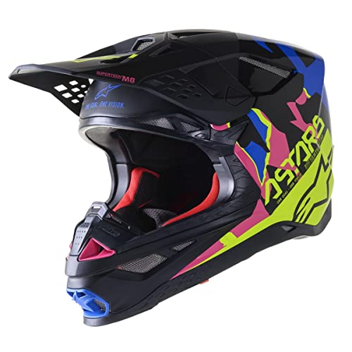 Helmet Alpinestars Supertech S-M8 Echo Black/Blue Yellow Pink FL XL von Alpinestars