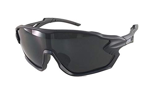 Alpland Sportbrille Sonnenbrille Schutzbrille polarisiert, kontrastverst (Glas dark grey Cat.4) von Alpland
