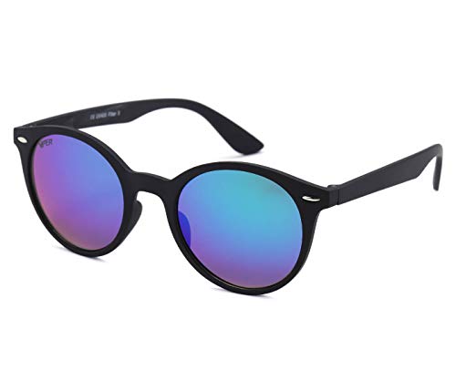 Alsino Viper Runde Sonnenbrille Leichte Brille mit UV 400 Schutz Viper Eyewear Collection in verschiedenen Modellen Herren Damen inkl. Brillenetui Unisex (Multi-schwarz) von Alsino