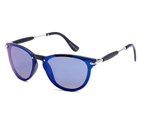 Alsino Viper Sonnenbrille Randlose Leichte Brille Ovale Gläser mit UV 400 Schutz Viper Eyewear Collection in verschiedenen Modellen Herren Damen inkl. Brillenetui Unisex (blau-Silber) von Alsino