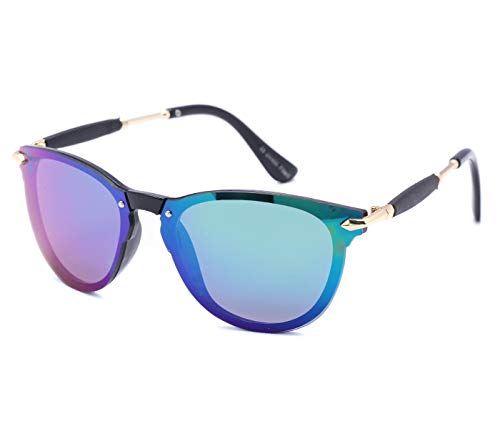 Alsino Viper Sonnenbrille Randlose Leichte Brille Ovale Gläser mit UV 400 Schutz Viper Eyewear Collection in verschiedenen Modellen Herren Damen inkl. Brillenetui Unisex blau-Gold von Alsino