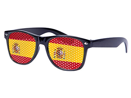 Alsino WM Lochbrille Pinehole Fanbrille Fussball Brille Länderbrille Gitterbrille Rasterbrille, wählen:V-1157 Spanien von Alsino
