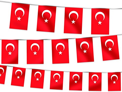 Alsino Wimpel Dekoration Türkei 00/1014 Länderwimpel Länderfahnen Girlande Wimpelkette Länderflaggen Fanartikel von Alsino