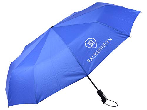 Falkenheyn Regenschirm Sturmfest Taschenschirm mit voll-automatischer Auf Zu Automatik Windfest Blau von Alsino