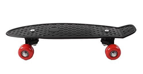 Mini Skateboard, Pennyboard für Kinder ab 3 Jahren - Maximal Gewicht 20 KG, 42 cm lang - für draußen, Farbe schwarz von Alsino